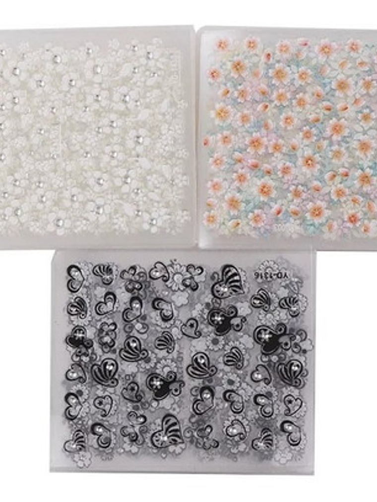 10 Láminas De Stickers Uñas 3d 2