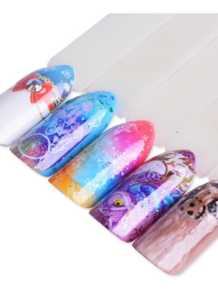 210 Hojas Stickers Al Agua Uñas 4