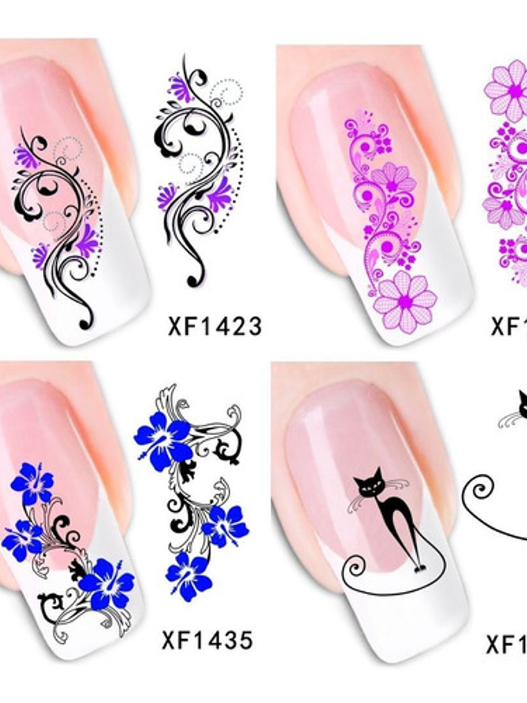 130 Hojas De Stickers Al Agua Para Uñas  2