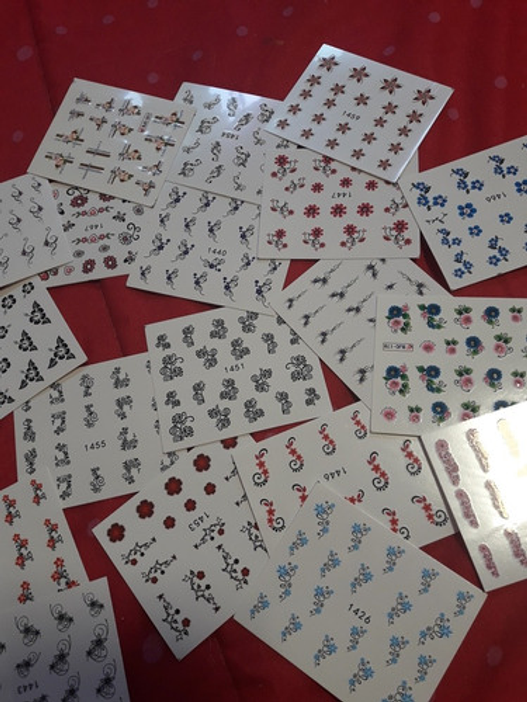 130 Hojas De Stickers Al Agua Para Uñas  8