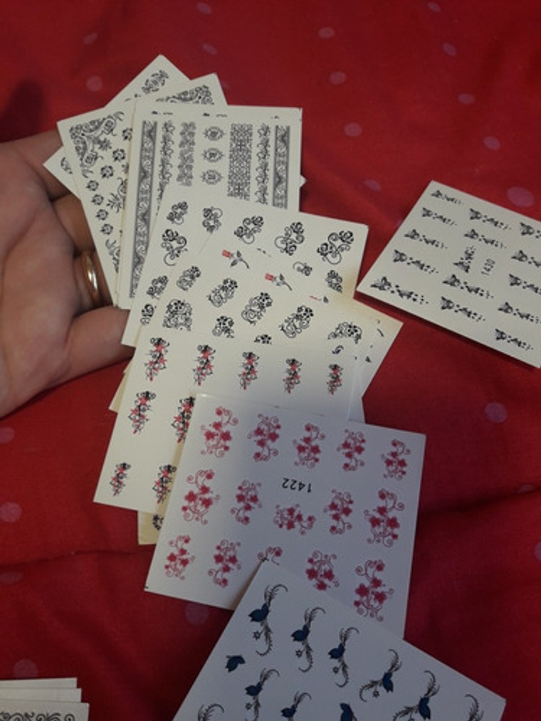 130 Hojas De Stickers Al Agua Para Uñas  9