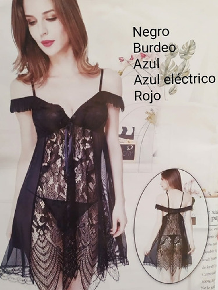 Camisola Sexy Babydoll Sensual, Incluye Calzón. 7