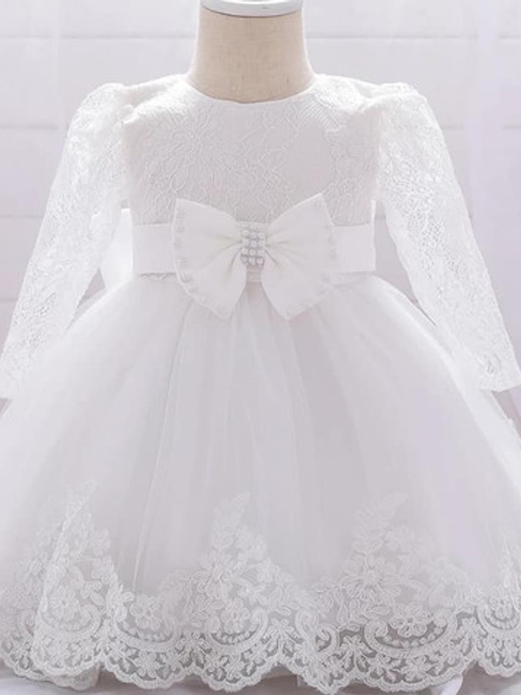 Vestido Bautizo Manga Larga 3 Meses Hasta 24 Meses. 4