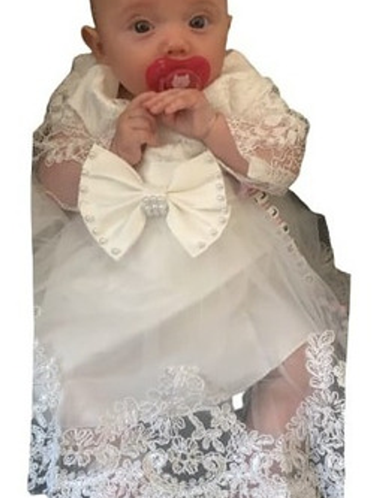 Vestido Bautizo Manga Larga 3 Meses Hasta 24 Meses. 5