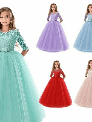 Vestido Niña Bautizo Gala Paje Princesa