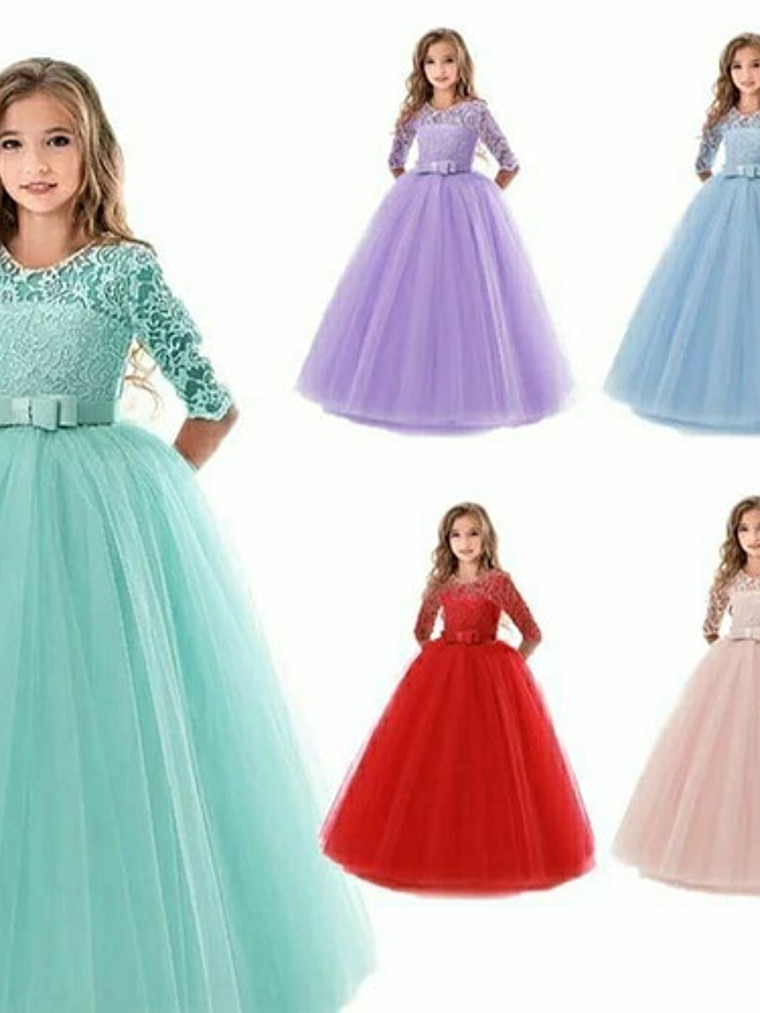 Vestido Niña Bautizo Gala Paje Princesa 1