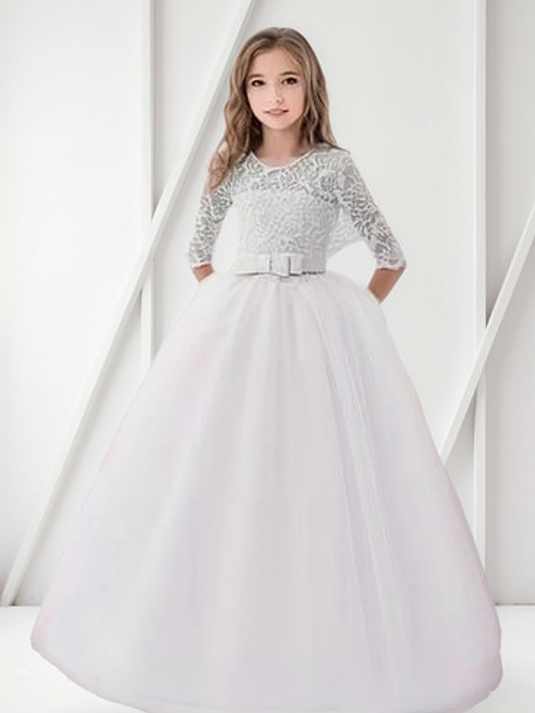 Vestido Niñas Largo Fiesta Paje Bautizo Hasta Talla 14 1