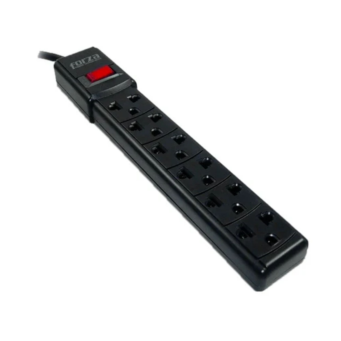 Regleta Eléctrica Forza PS-001B 6 Tomas con Breaker Negro 1