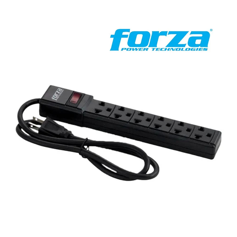 Regleta Eléctrica Forza PS-001B 6 Tomas con Breaker Negro 4