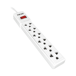 Regleta Eléctrica Forza PS-001W 6 Tomas con Breaker Blanco