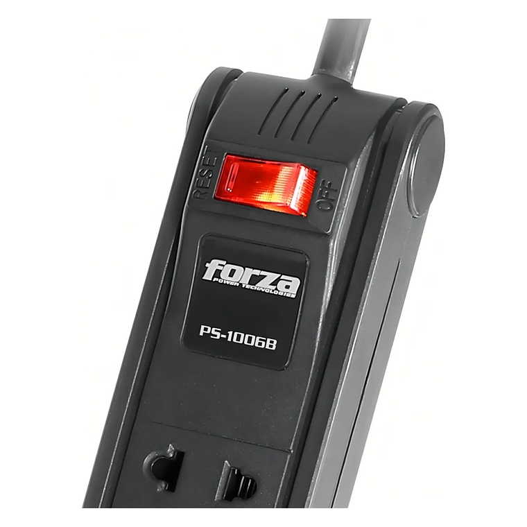 Regleta Eléctrica Forza PS-1006B 6 Tomas 120V/240V Cable 3m 3