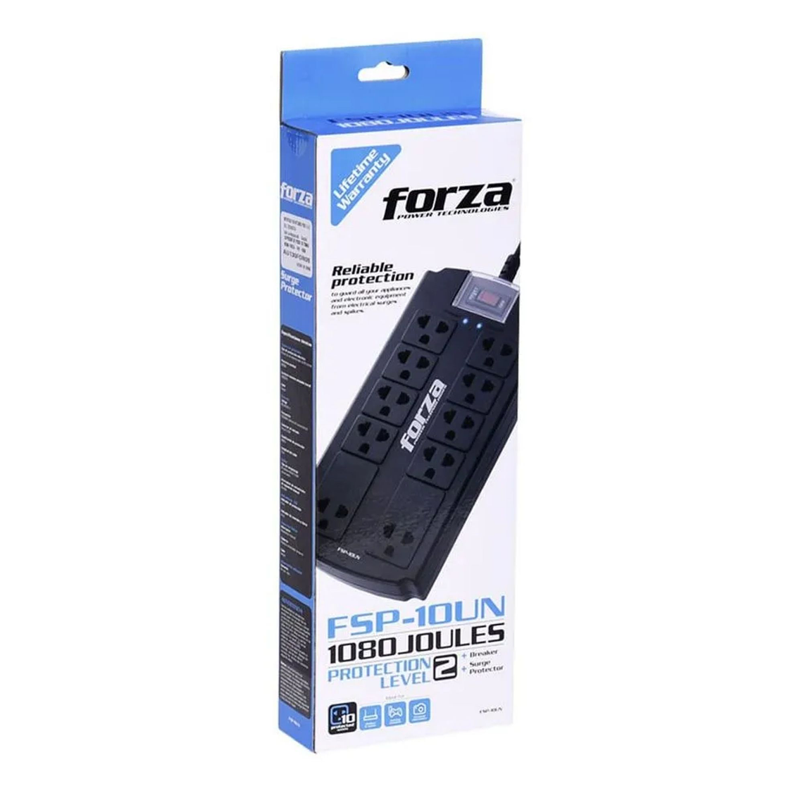 Supresor de Picos Forza FSP-10UN 1080J 10 Tomas universal 3