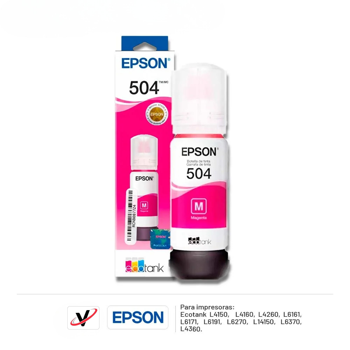 Tinta Original Epson T504 Magenta Botella EcoTank 3