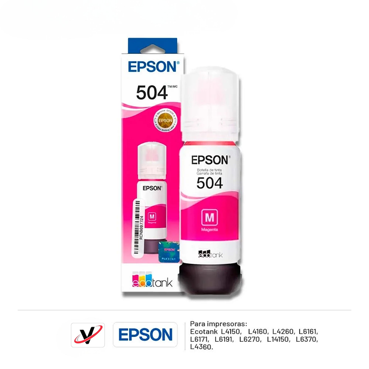 Tinta Original Epson T504 Magenta Botella EcoTank 3