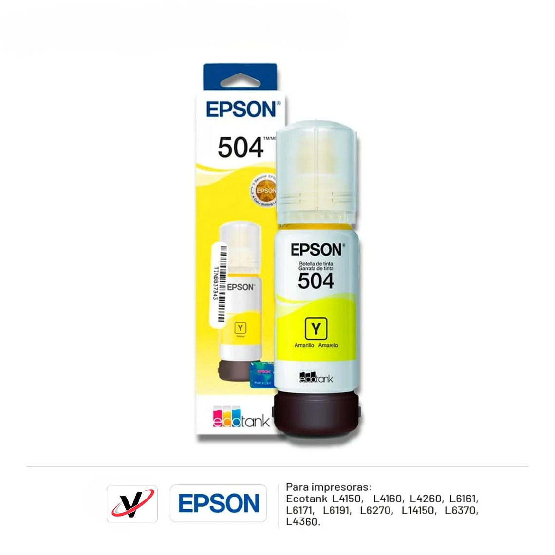Tinta Original Epson T504 Amarillo Botella EcoTank 3