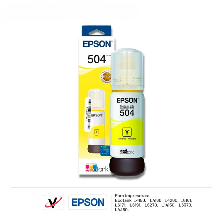 Tinta Original Epson T504 Amarillo Botella EcoTank 3