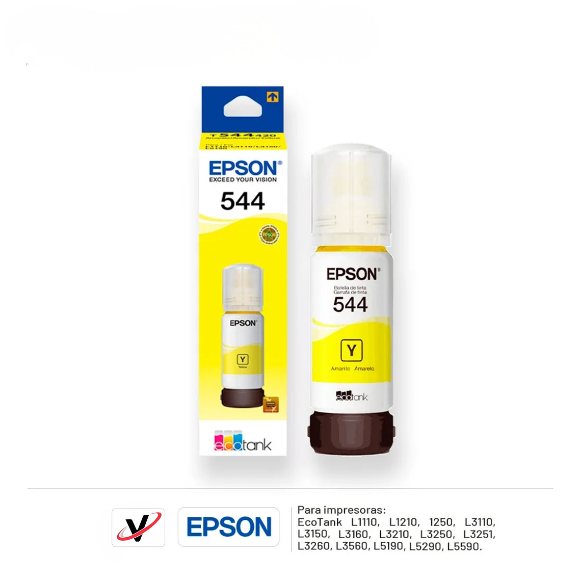 Tinta Original Epson T544 Amarillo Botella Alto Rendimiento 3