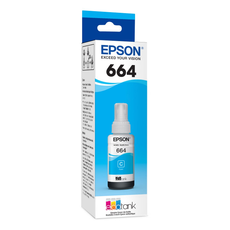 Tinta Original Epson T664 Cian Botella EcoTank 1