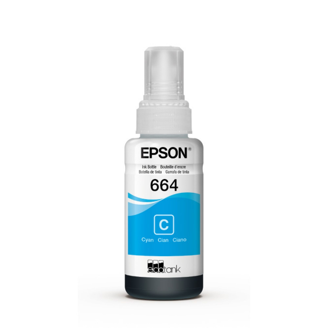 Tinta Original Epson T664 Cian Botella EcoTank 2