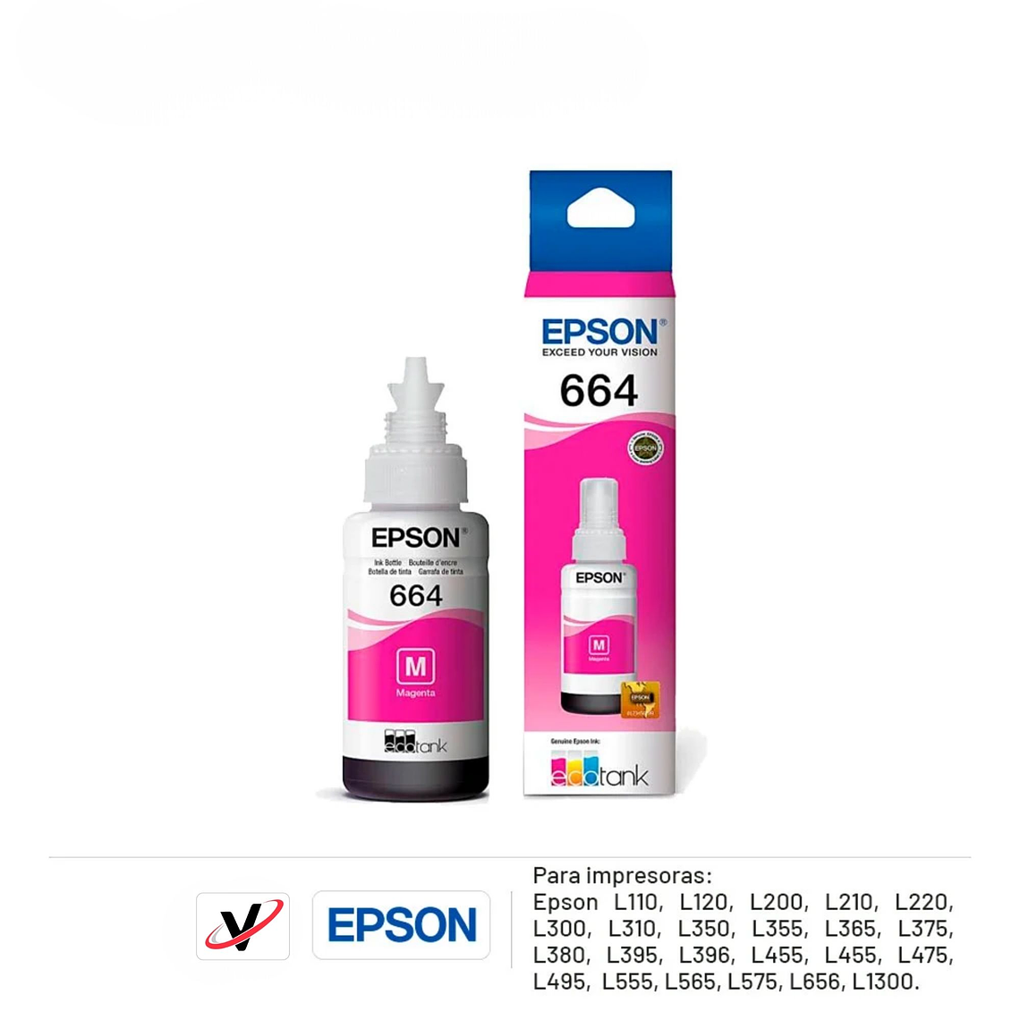 Tinta Original Epson T664 Magenta Botella EcoTank 3