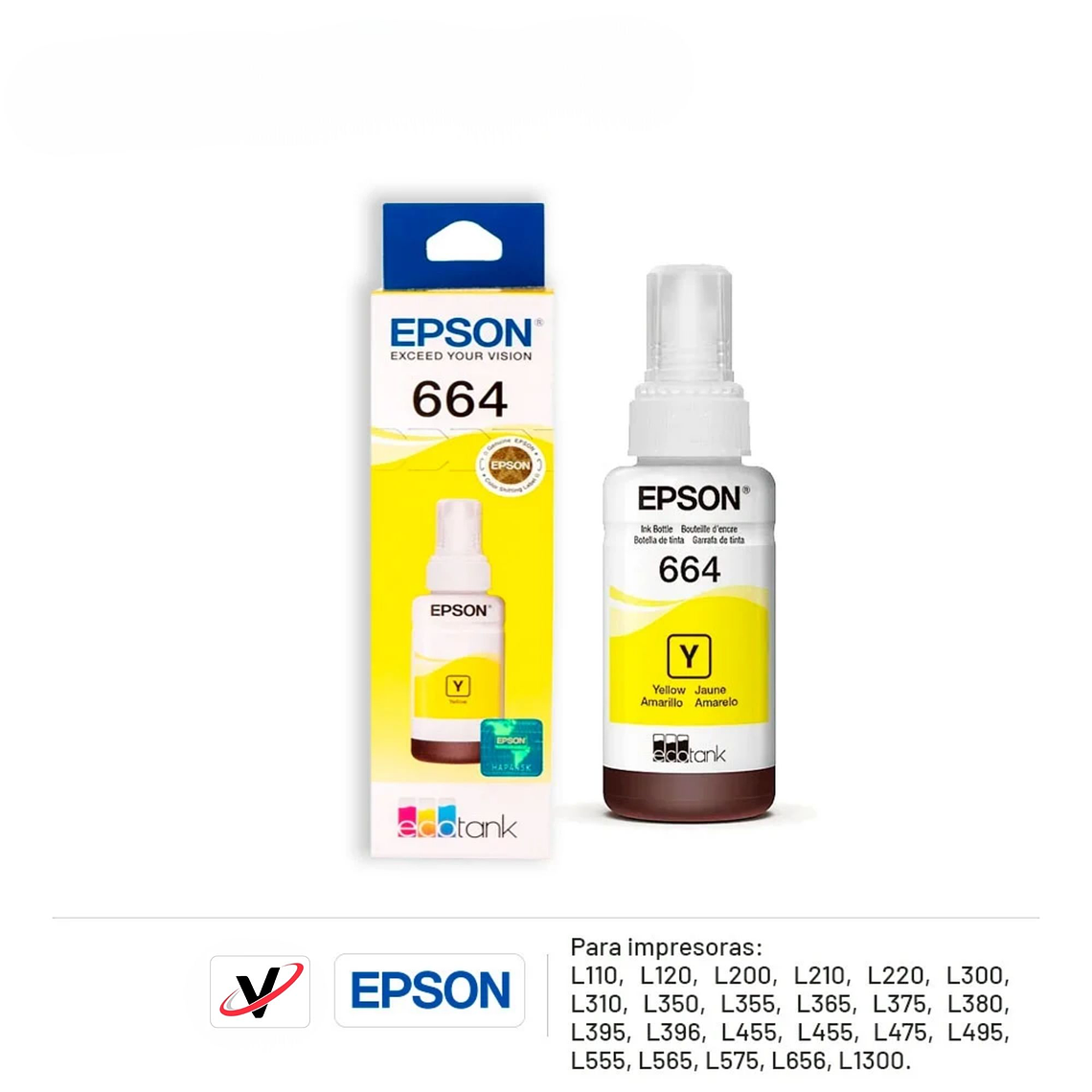 Tinta Original Epson T664 Amarillo Botella EcoTank 3