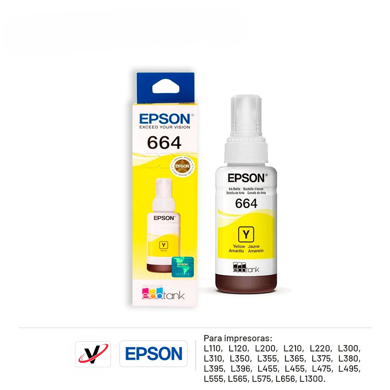 Tinta Original Epson T664 Amarillo Botella EcoTank 3