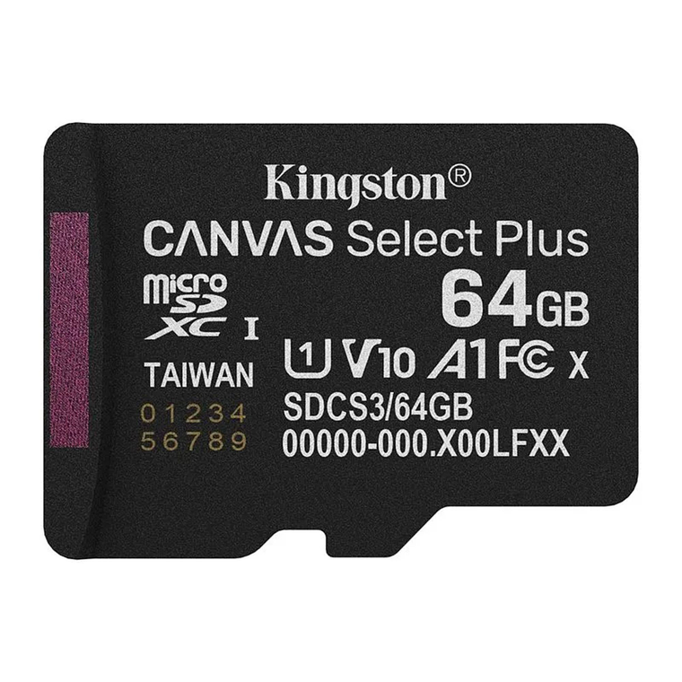 Memoria MicroSDXC Kingston Canvas Select Plus 64GB Gen3 100MB/s A1 C 2
