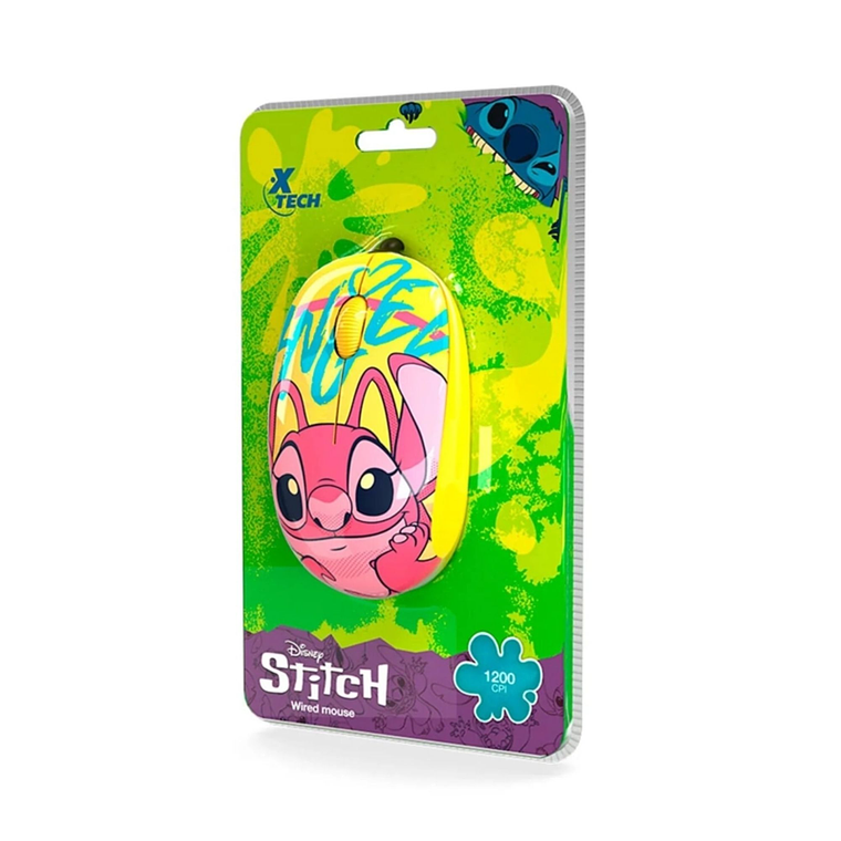Mouse Alámbrico Xtech Disney Stitch 1200DPI Amarillo XTM-D406ST-YL 3