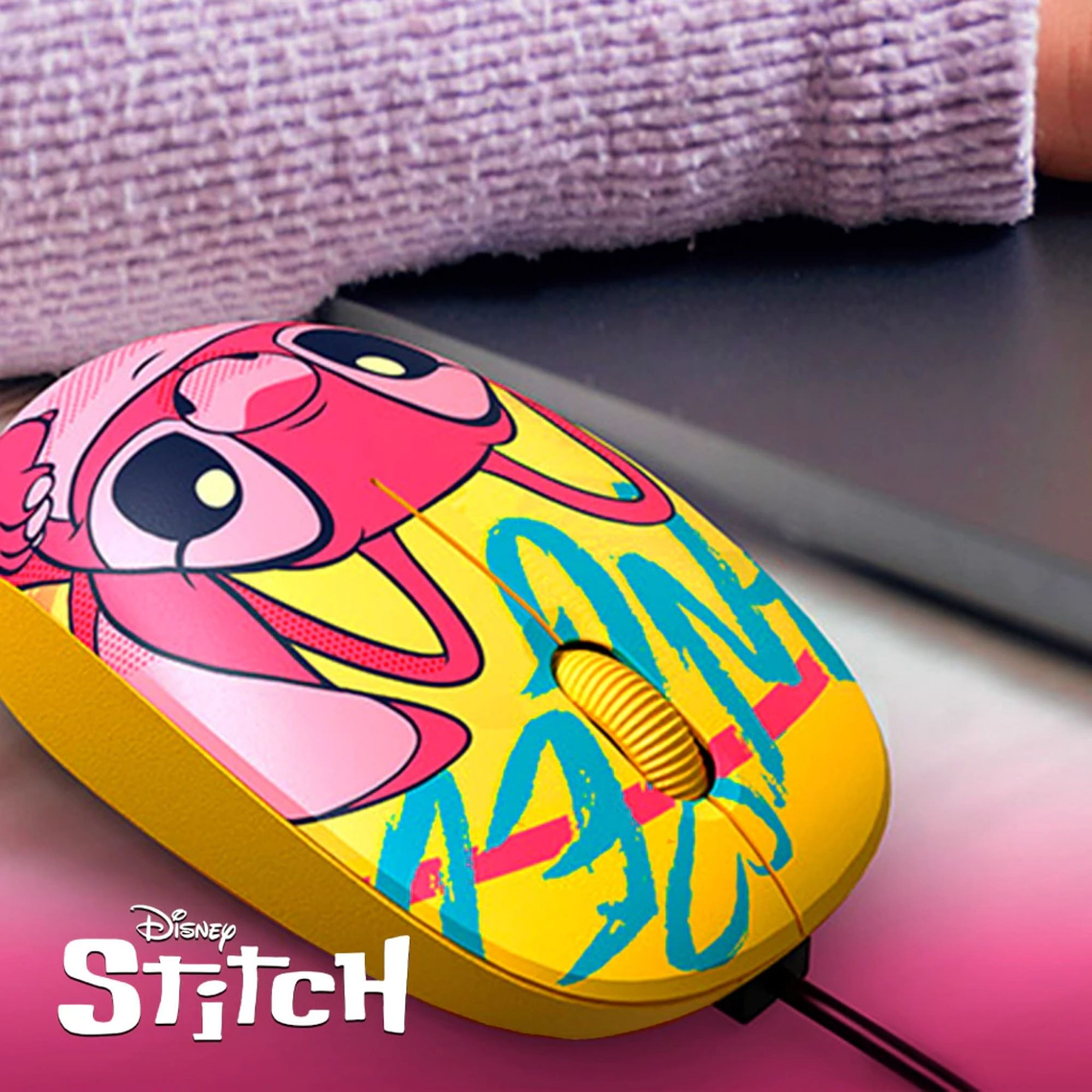 Mouse Alámbrico Xtech Disney Stitch 1200DPI Amarillo XTM-D406ST-YL 4