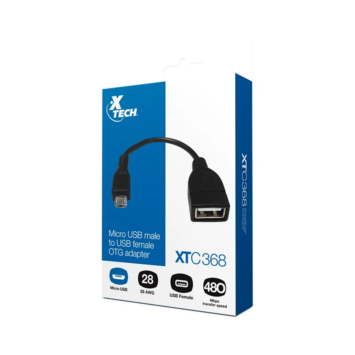 Adaptador OTG Xtech XTC-368 Micro-USB a USB-A hembra 2