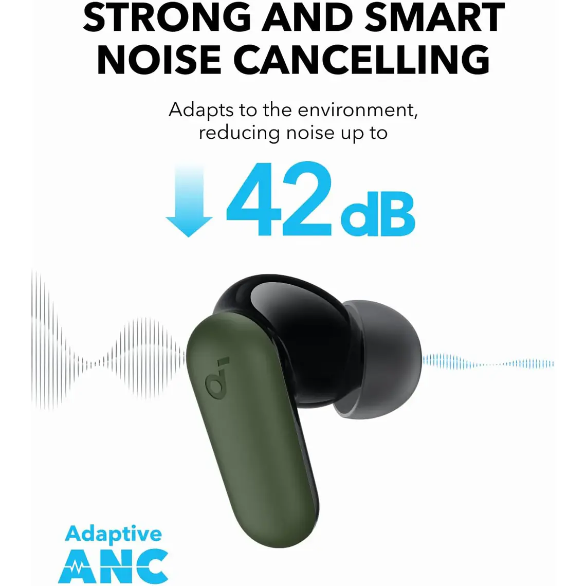 Audífonos Inalámbricos Soundcore P30i Bluetooth con Estuche Verde 3