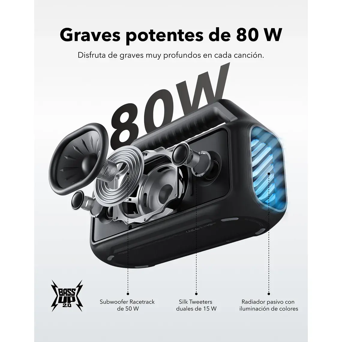 Parlante Bluetooth Soundcore Boom 2 BT 6.0 Negro 2