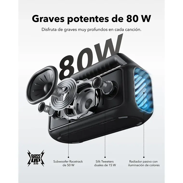 Parlante Bluetooth Soundcore Boom 2 BT 6.0 Negro 2