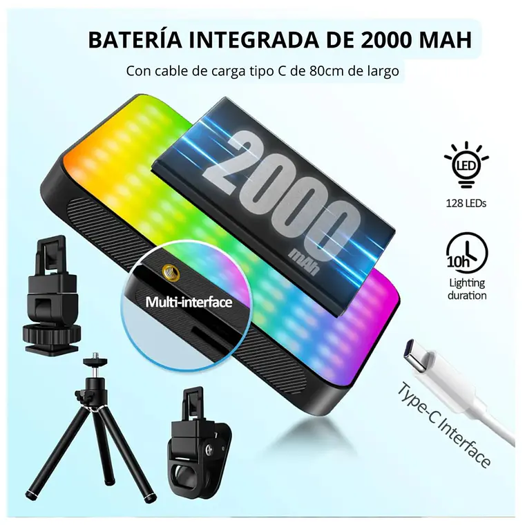 Mini Luz LED RGB Para Celular Baihuo City MY-7561 5