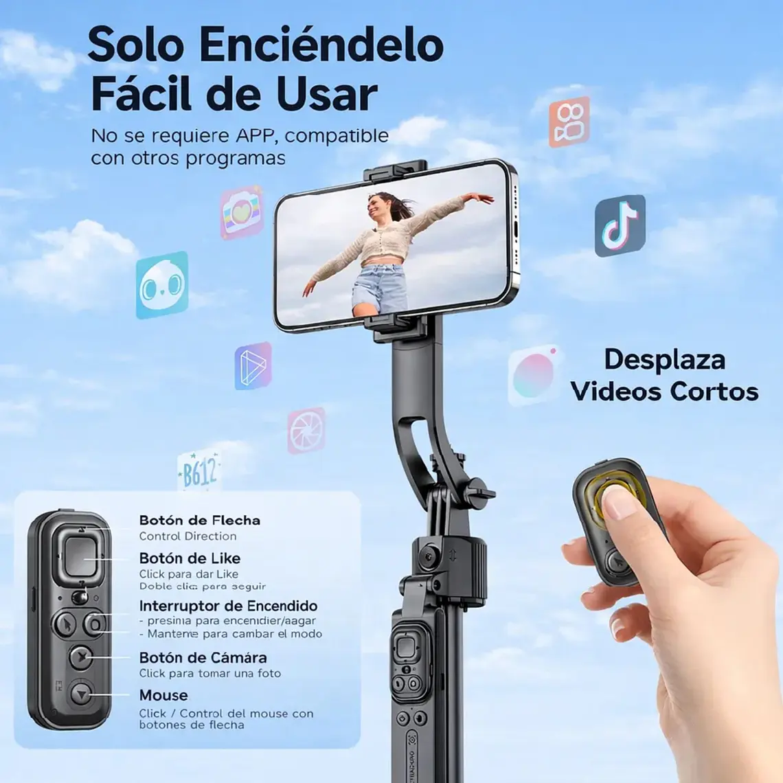 Trípode Inteligente Con Seguimiento Facial IA Baihuo City MY-7794 360 grados 4