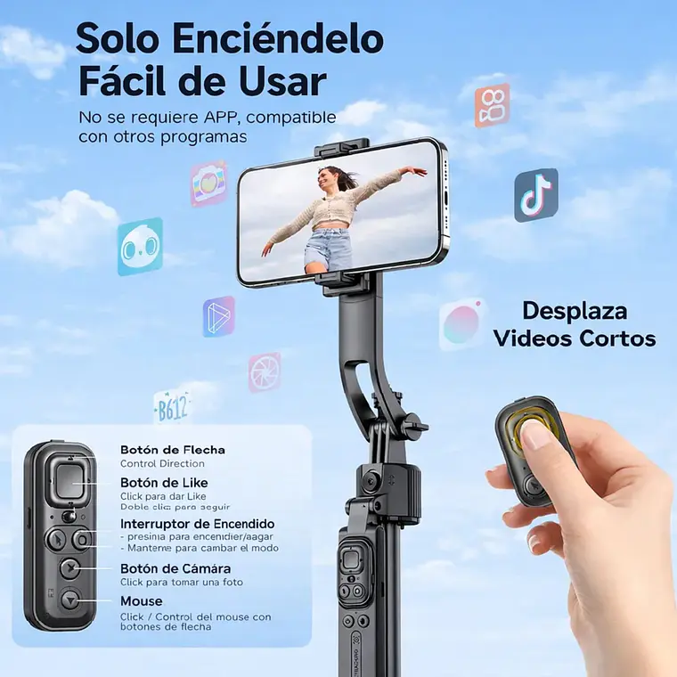 Trípode Inteligente Con Seguimiento Facial IA Baihuo City MY-7794 360 grados 4
