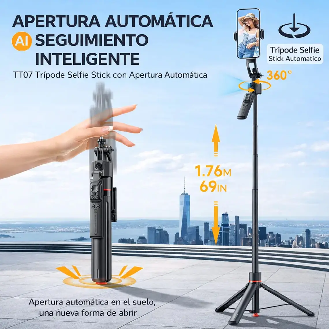 Trípode Inteligente Con Seguimiento Facial IA Baihuo City MY-7794 360 grados 3