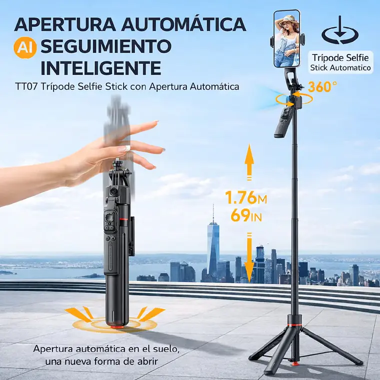 Trípode Inteligente Con Seguimiento Facial IA Baihuo City MY-7794 360 grados 3