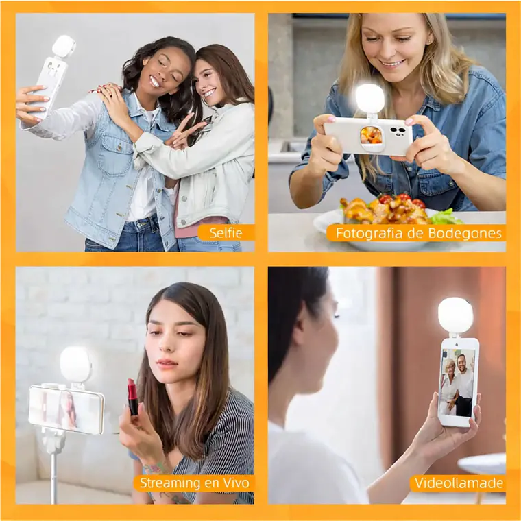Luz LED Para Selfie Con Espejo Baihuo City MY-7819 Para Celular 3