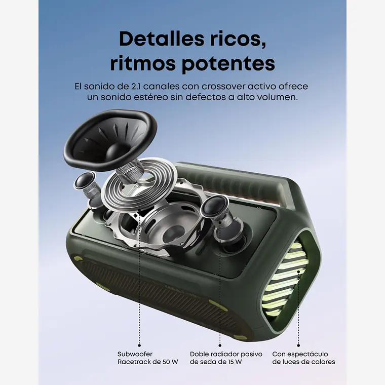 Parlante Bluetooth Soundcore Boom 2 BT 6.0 Verde 3