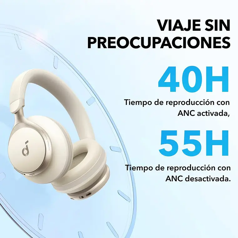 Audífonos Bluetooth Soundcore Space One Cancelación Activa Blanco 5