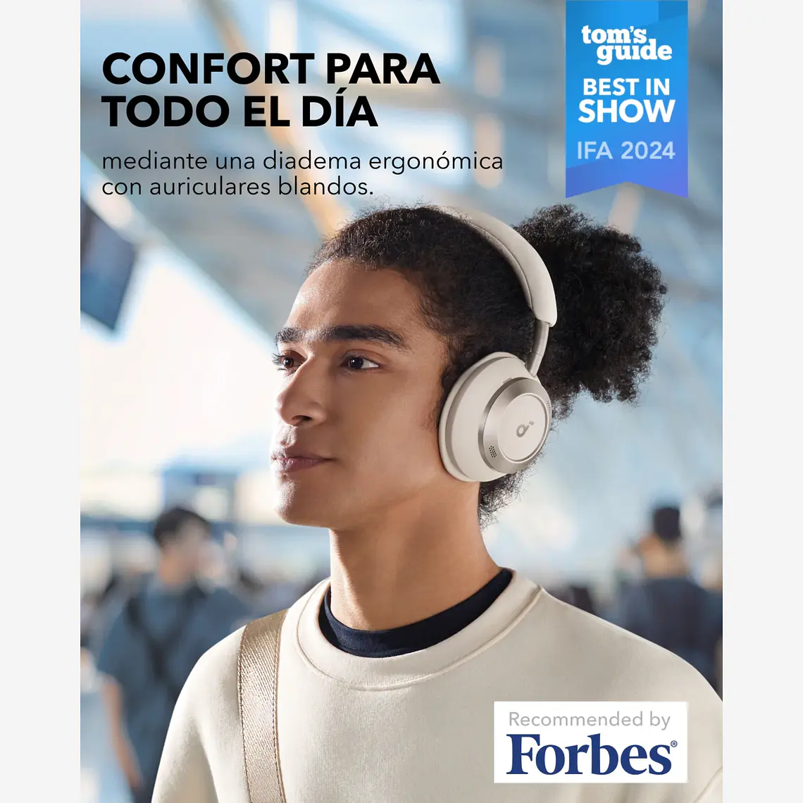 Audífonos Bluetooth Soundcore Space One Pro ANC Premium Blanco 6