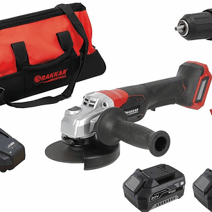 Pack Combo 20V | Berbequim Parafusadora 40Nm + Rebarbadora 125mm | 2 Baterias (4Ah+5Ah) + Carregador + Saco
