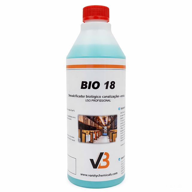 Bio18 - Limpeza vertical de sanitários e destruidor de maus odores, enzimático, anti-calcário 1
