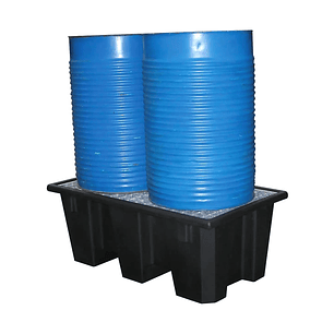 Bacia de Retenção 220L para 2 Bidões com Grelha Galvanizada