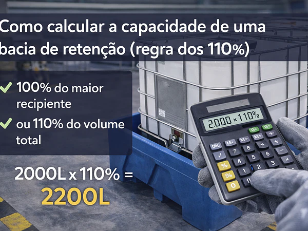 Como calcular a capacidade de uma bacia de retenção (regra dos 110%)
