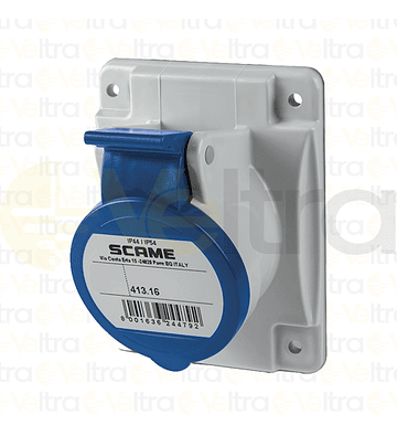 ENCHUFE INDUSTRIAL HEMBRA EMBUTIDO 3P+T 16A IP44 9H 200-250V 