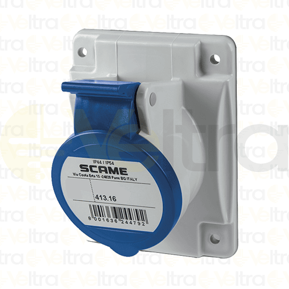 ENCHUFE INDUSTRIAL HEMBRA EMBUTIDO 3P+T 16A IP44 9H 200-250V 