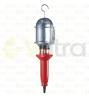 LAMPARA PORTATIL IP20, E27 CON JAULA DE PROTECCION Y REFLECTOR DE ACERO ZINCADO