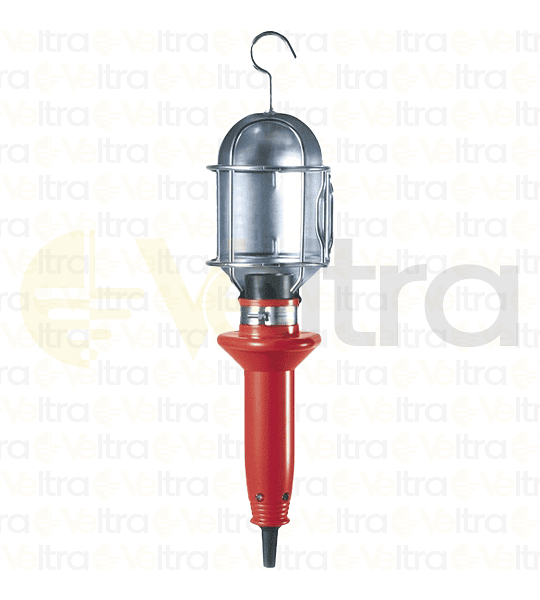 LAMPARA PORTATIL IP20, E27 CON JAULA DE PROTECCION Y REFLECTOR DE ACERO ZINCADO